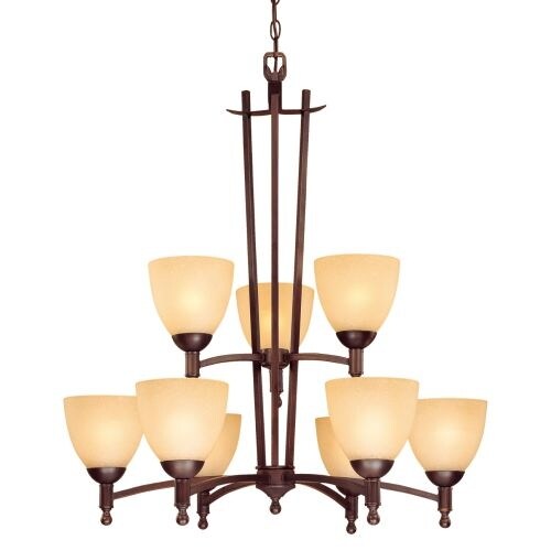 Millennium Lighting 6529 Racine 9 Light Two Tier Chandelier