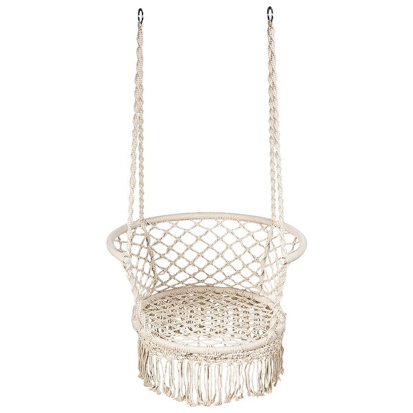 Costway Hanging Hammock Chair Macrame Swing Hand Woven Cotton