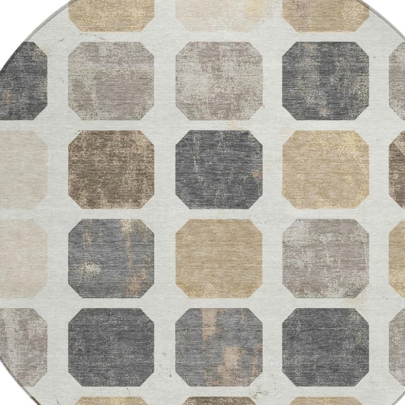 HomeRoots Geometric Transitional Rectangle Outdoor Rug