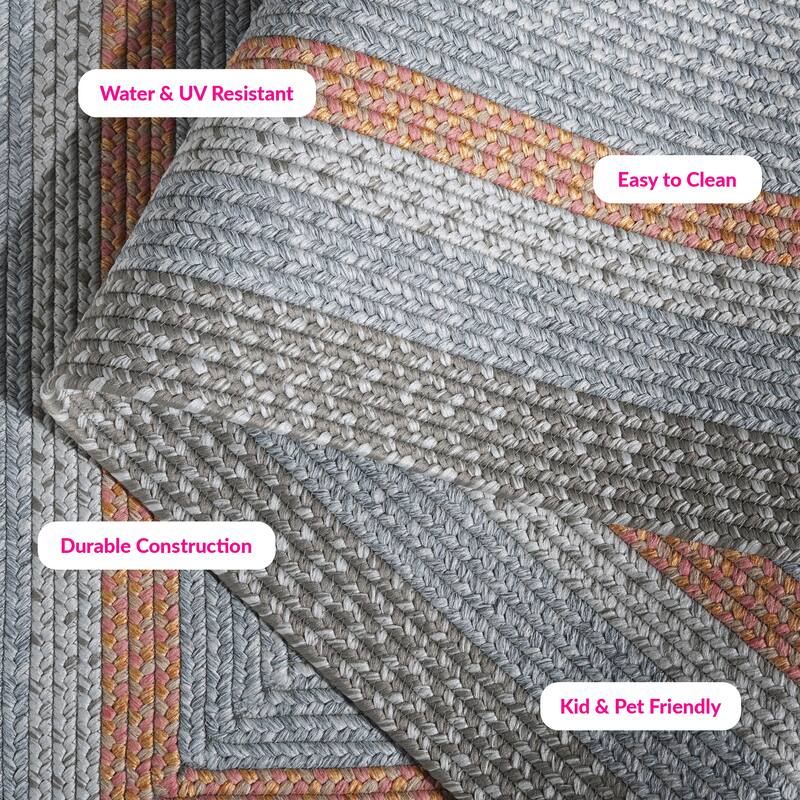 SAFAVIEH Handmade Braided Jivitza Country Rug - 8' x 10' - Grey/Rust