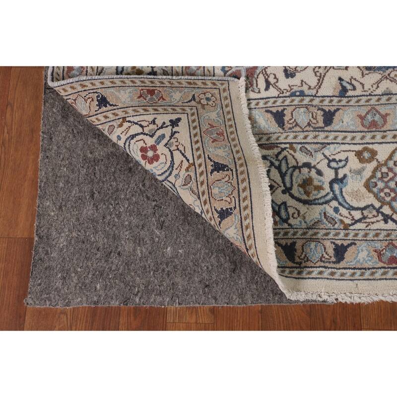 Traditional Nain Persian Vintage Rug Handmade Wool Carpet - 6'4"x 9'7"