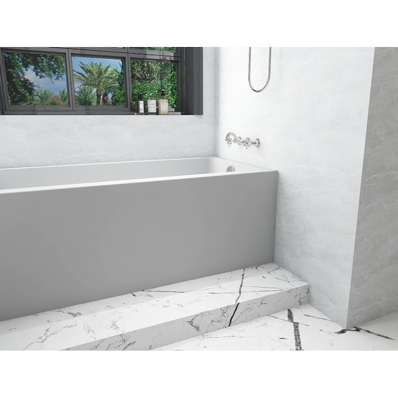 Indigo Home Alcove Soaking Bathtub 30x60 inch Right Drain in Glossy White