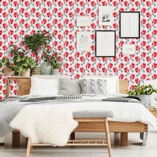 18' L x 24" W Peel & Stick Wallpaper Roll -Flower Parade by Rebecca Prinn - 18' x 24"
