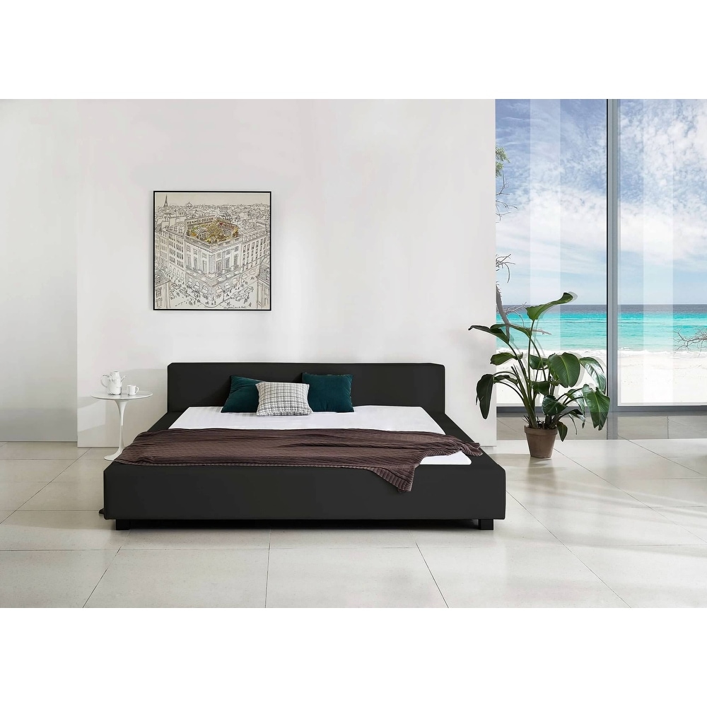 Greatime b2008 modern platform deals bed with siderail storage