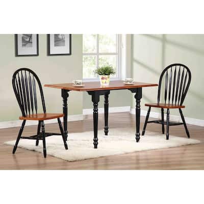 Extendable Dining Set - 3 Piece Rectangular Table & Chairs - Retro Arrowback Design