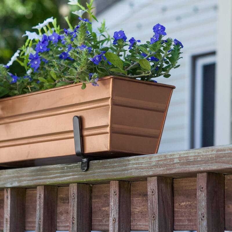 Achla Designs Small Galvanized Steel Flower Box Planter, 22 Inch Wide