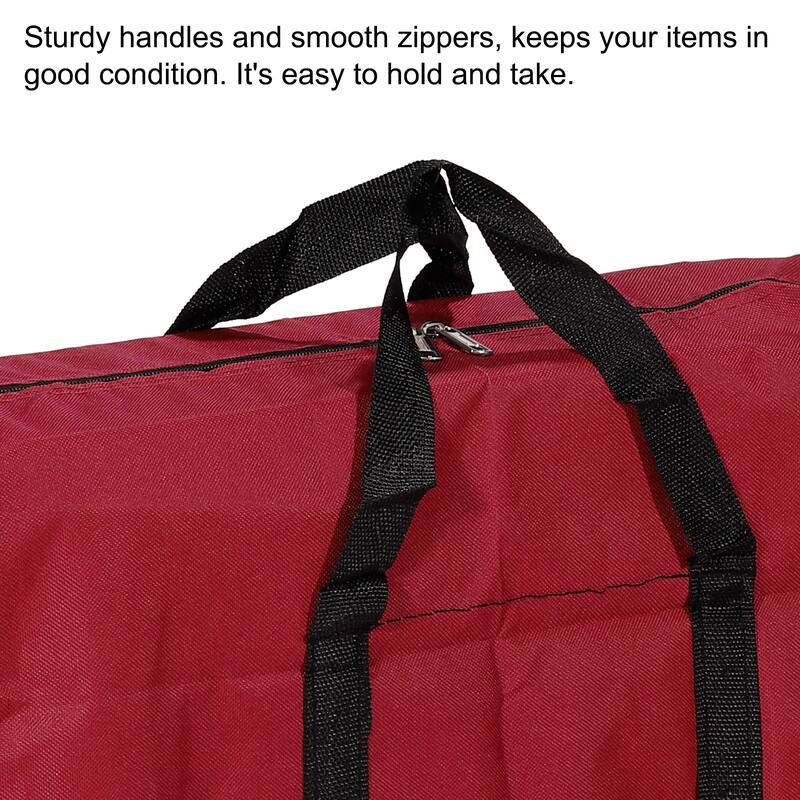 Storage Tote with Zippers 40L Capacity Moving Tote Bags for Clothes, Red