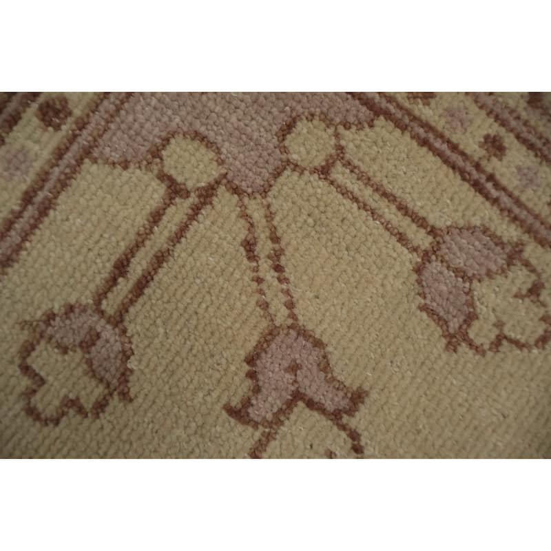 Hand Knotted Oriental 100% Wool Carpet Traditional Floral Beige & Ivories Peshawar Area Rug - 13' 9'' X 9' 9''