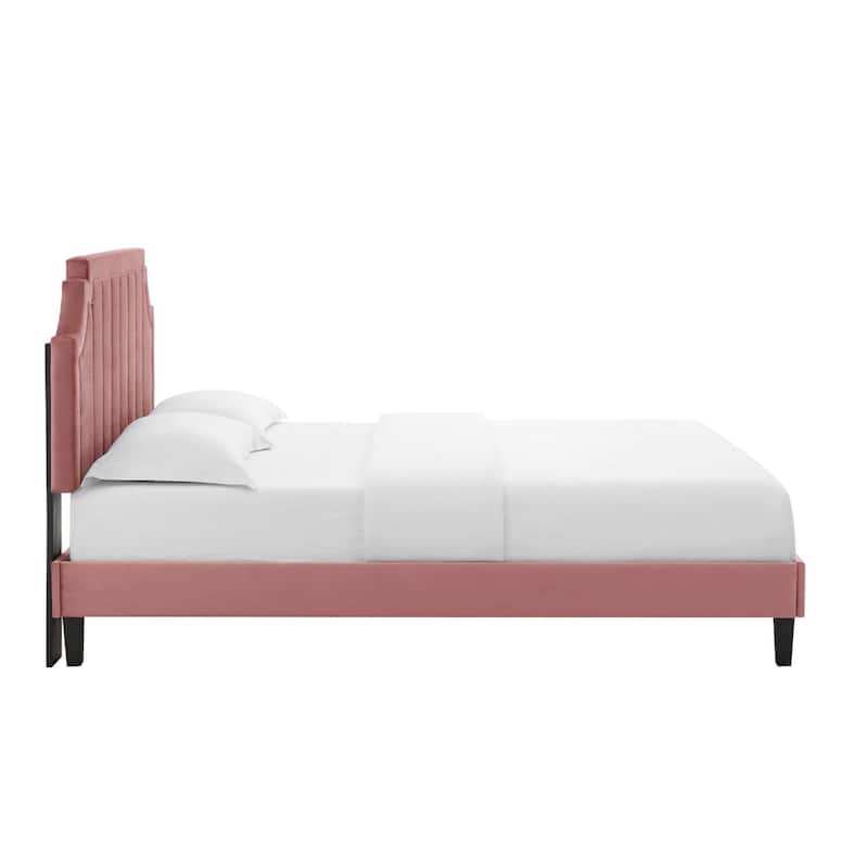 Sienna Performance Velvet Queen Platform Bed
