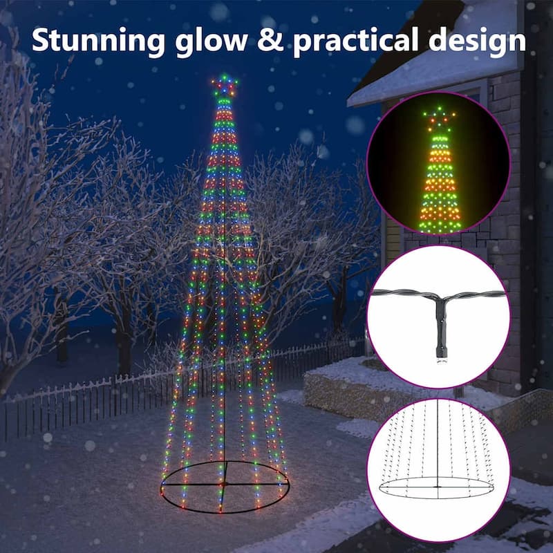 vidaXL Christmas Cone Tree Decoration Artificial Christmas Tree with LEDs