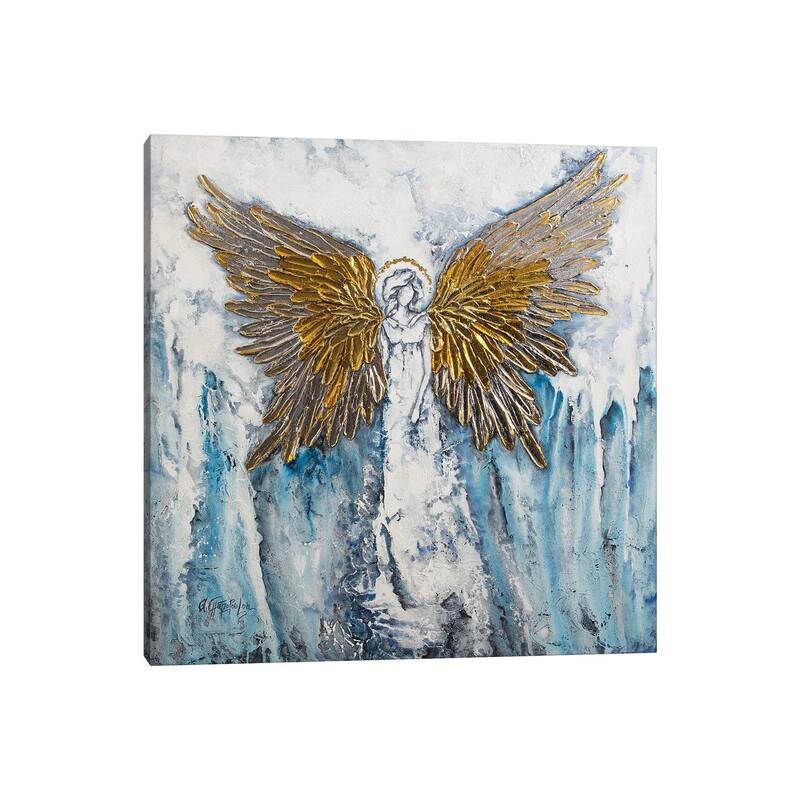 iCanvas "Abstract Angel, Gold Silver Angel Wings" by Nastasiart Canvas Print