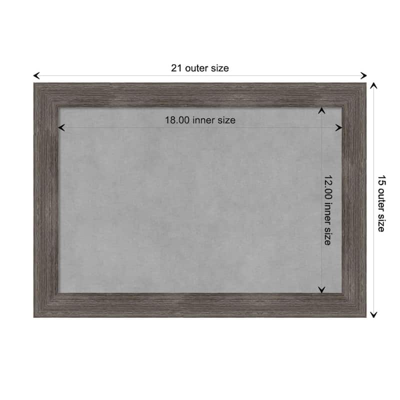 Amanti Art Pinstripe Lead Grey Framed Magnetic Board - Board Size 18x12