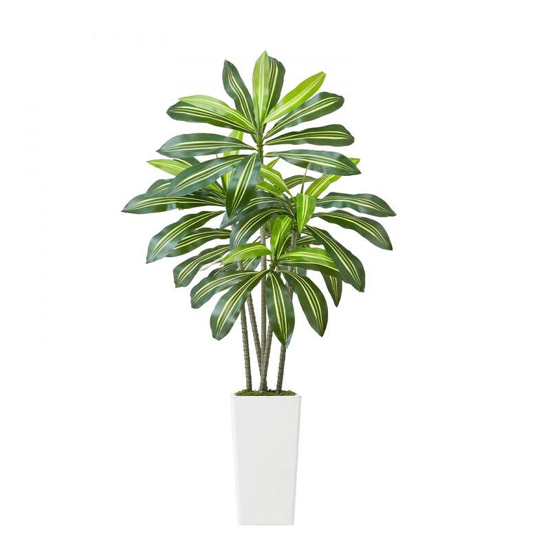 Realistic Artificial Dracaena Tree with Moss Planter and Lifelike PE Leaves for Indoor Home Decor