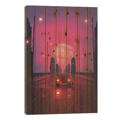 Sunset Boulevard Print On Wood by Davansh Atry - Multi-Color