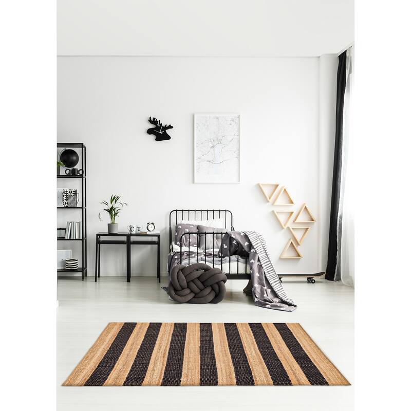 ECARPETGALLERY Flat-Weave Palas Denizli Tan Jute Rug - 5'5 x 7'8