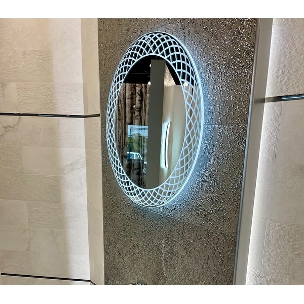 Aquadom Frost LED Lighted Bathroom Round Mirror On Sale Bed Bath