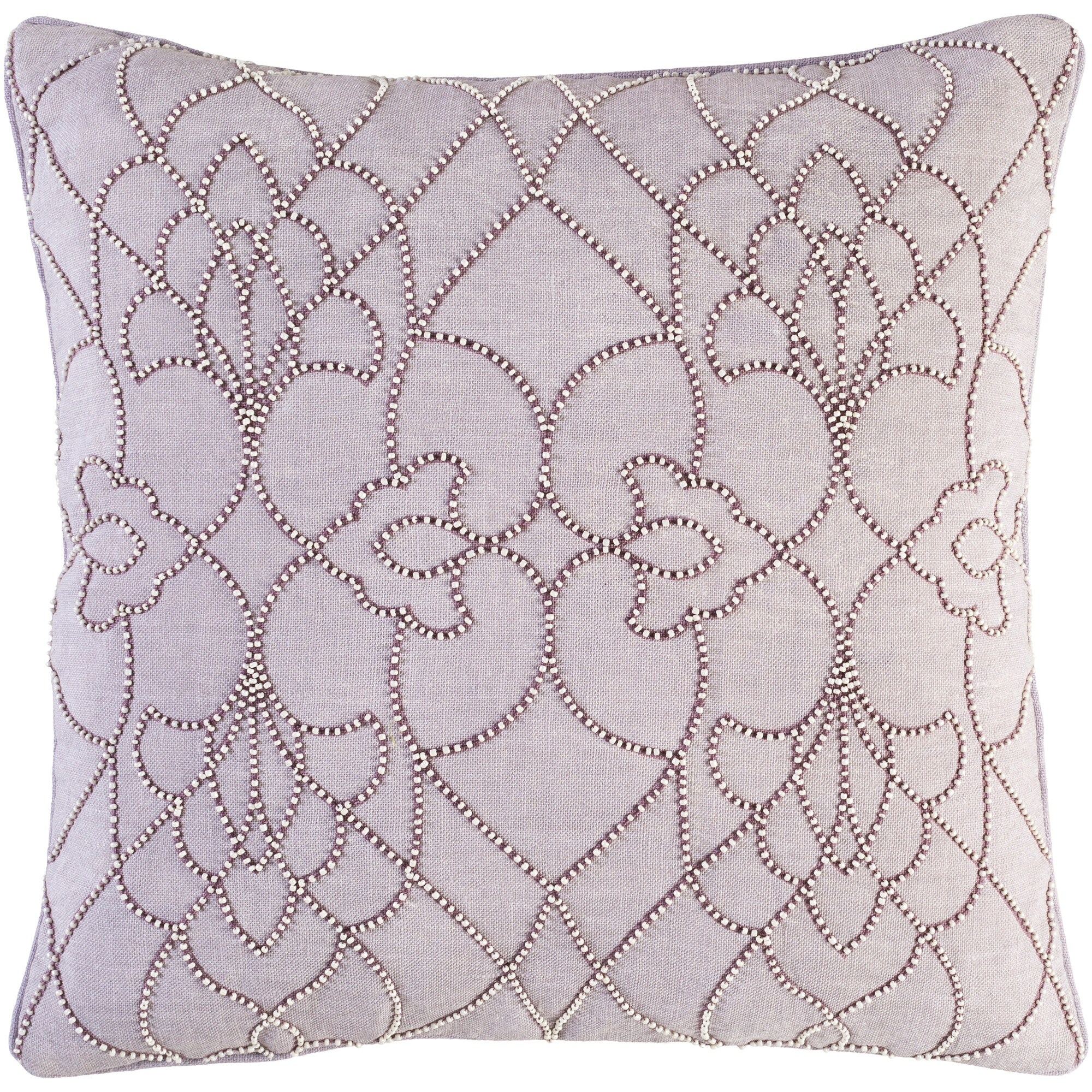 Plum Cheer Sequins Beads Purple Decorative Cushion Pillow Cover 20"x20" Silk
