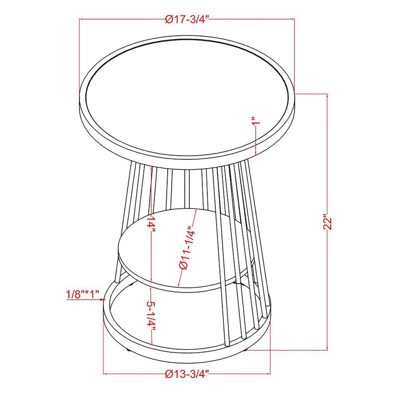 Alioto Contemporary 17-inch Steel 1-Shelf Side Table by Furniture of America