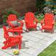 Laguna Folding Poly Eco-Friendly All Weather Outdoor Adirondack Chair (Set of 4) - Red