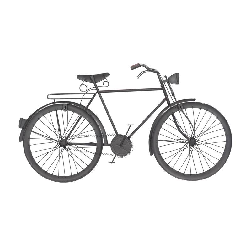 Metal Bike Wall Decor with Seat and Handles - Red - Roche River Decor