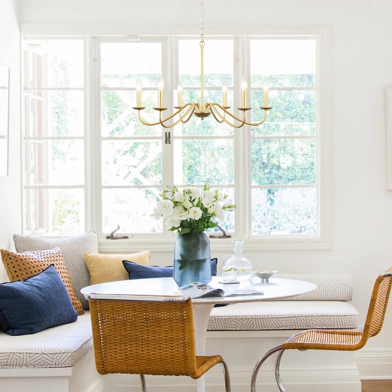 6-Light 27.55-inch Farmhouse Chandeliers for Living Room Foyer Hallway