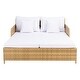 preview thumbnail 17 of 59, SAFAVIEH Outdoor Cadeo Wicker Daybed with Pillows and Cushions Natural/White