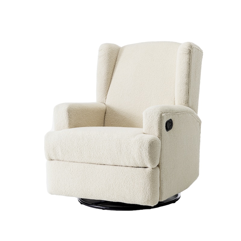 UIXE Upholstered Chenille/Boucle Swivel Glider Rocker Recliner