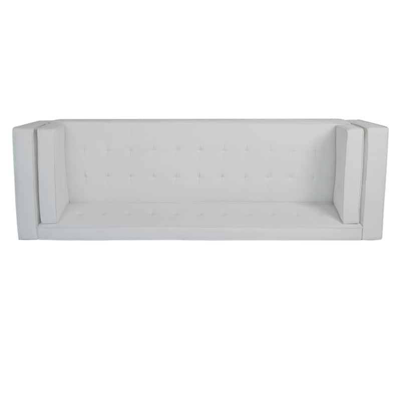 3-Seater Velvet Sofa, Ivory White
