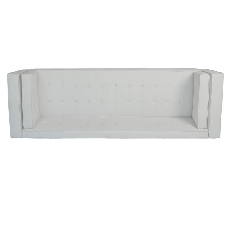 Velvet Button Tufted 3-seater Sofa with Hardwood Frame