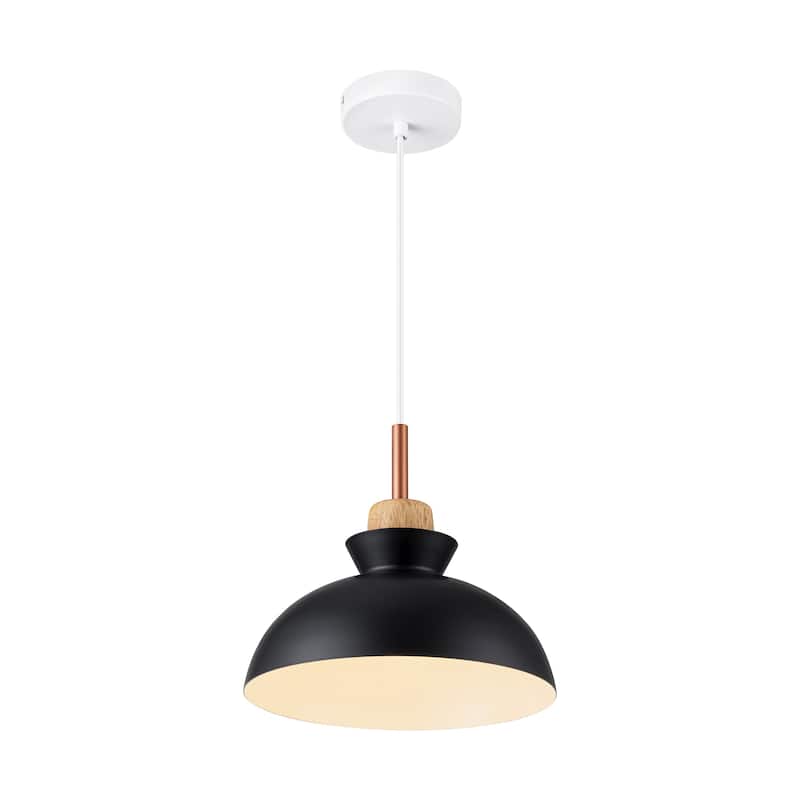 1-Light 11 in. Modern Bowl Dome Pendant Kitchen Island Lighting
