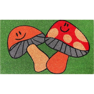 A1HC Natural Coco Coir Door Mat with Heavy Duty Non-Slip PVC Backing - 18" x 30" - Easy to Clean