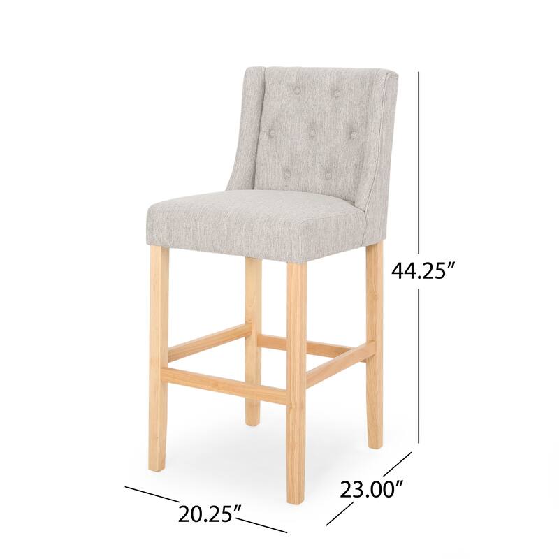 Fabric Tufted Wingback Counter Stools, Set of 2