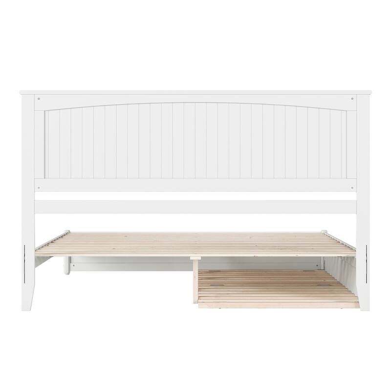 Malta Platform Bed with Panel Footboard and Twin XL Trundle