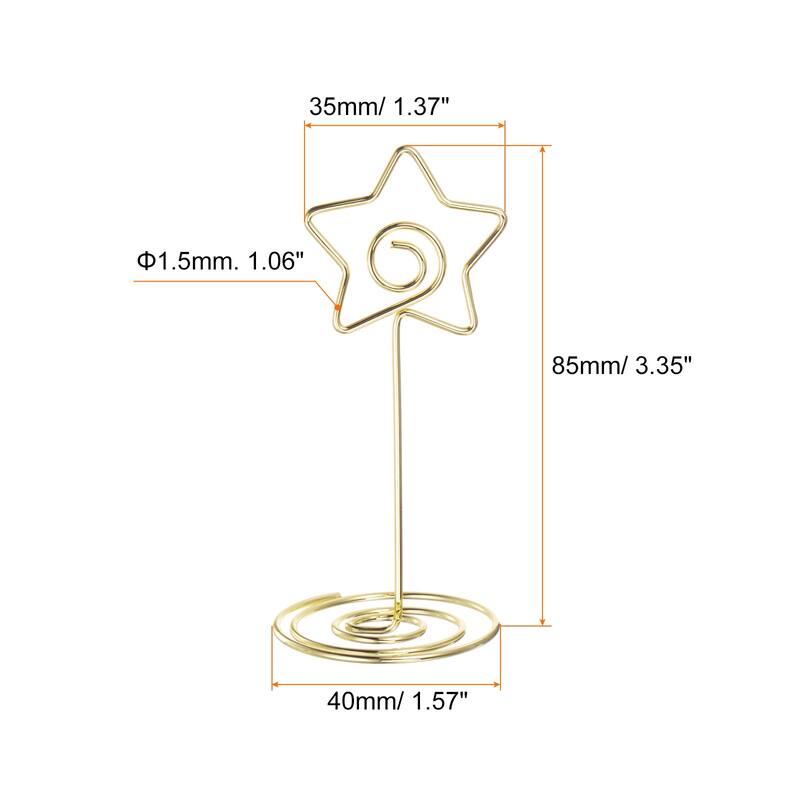 24pcs Table Number Holders 85mm Tall 40mm Base Width Star - Gold Tone