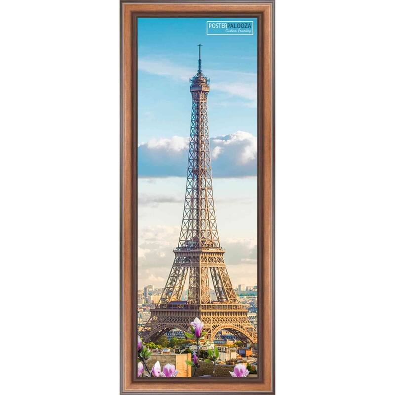 24x8 Traditional Walnut Complete Wood Picture Frame with UV Acrylic, Foam Board Backing, & Hardware