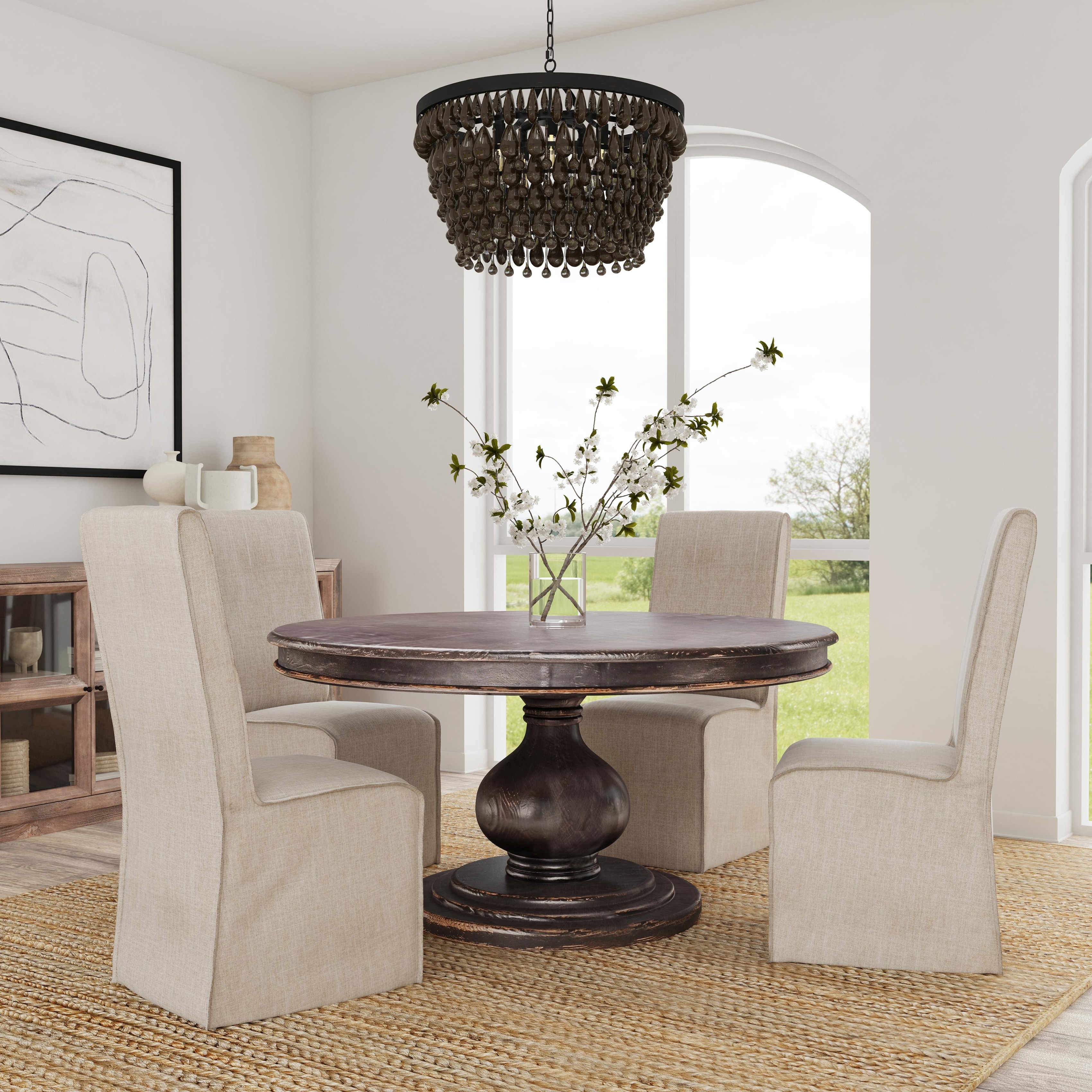 Beatriz Reclaimed Wood 60-inch Pedestal Dining Table