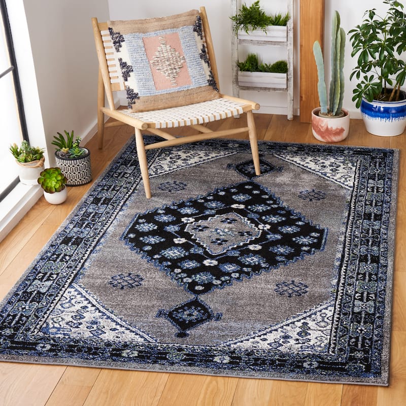 SAFAVIEH Vintage Hamadan Sandina Traditional Oriental Rug - 9' x 12' - Beige/Black