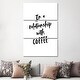 preview thumbnail 3 of 2, iCanvas "In A Relationship With Coffee" by Alchera Design Posters 3-Piece Canvas Wall Art Set 60x40x0.75