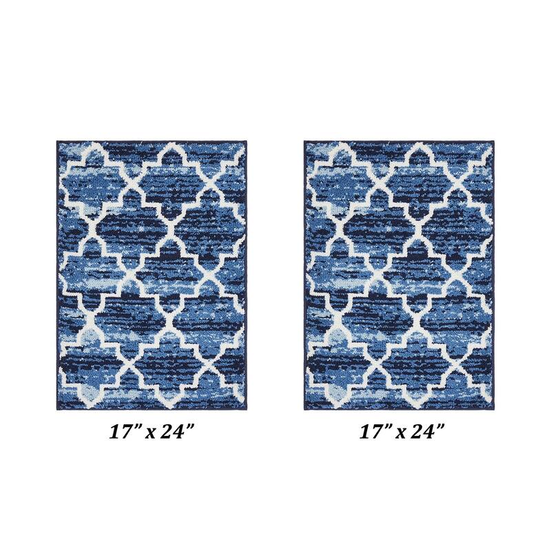 Better Trends Savio Collection 100% Micro Polyester Rectangle Soft Plush & Absorbent Water Machine Washable 2 Piece Bath Rug Set
