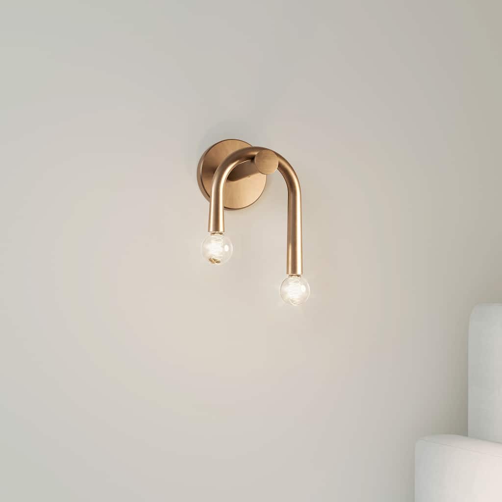 Modern Plating Gold 2 Light Wall Sconce