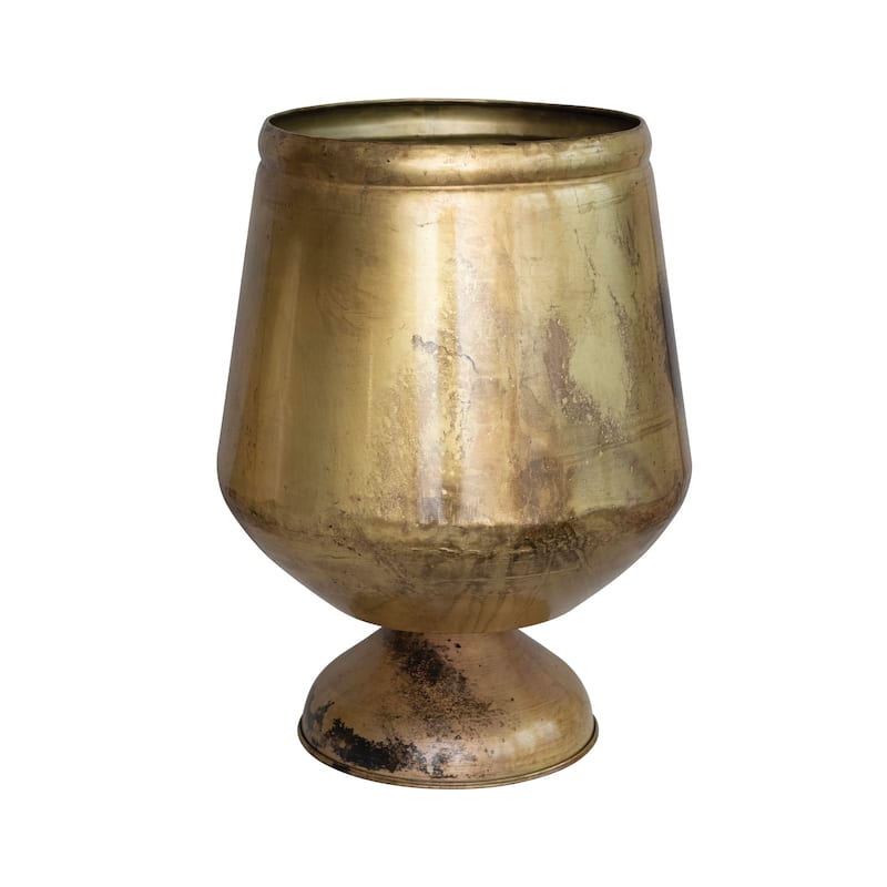Metal Footed Planter - 15.8"L x 15.8"W x 20.5"H - 15.8"L x 15.8"W x 20.5"H - Antique Brass
