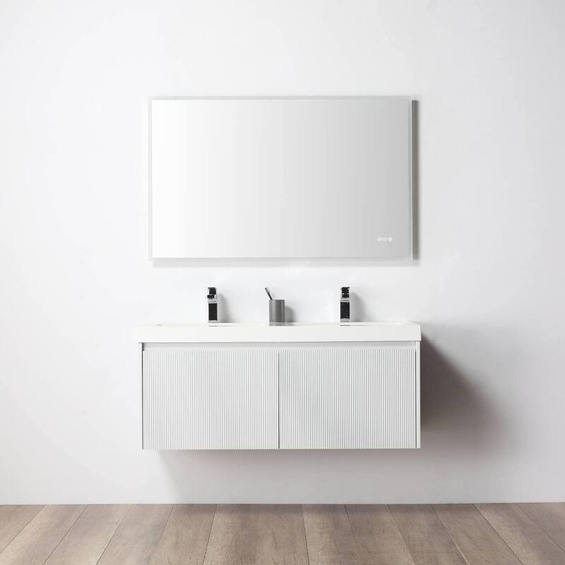 Blossom Positano 48" Floating Double Sink Vanity with Acrylic Top