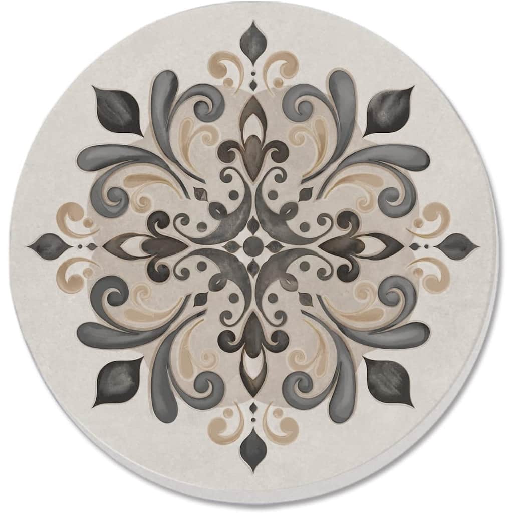 CounterArt Mandala 8 Absorbent Stone Tumbled Tile Coaster Set of 4 Made in The USA Protective Cork Backing