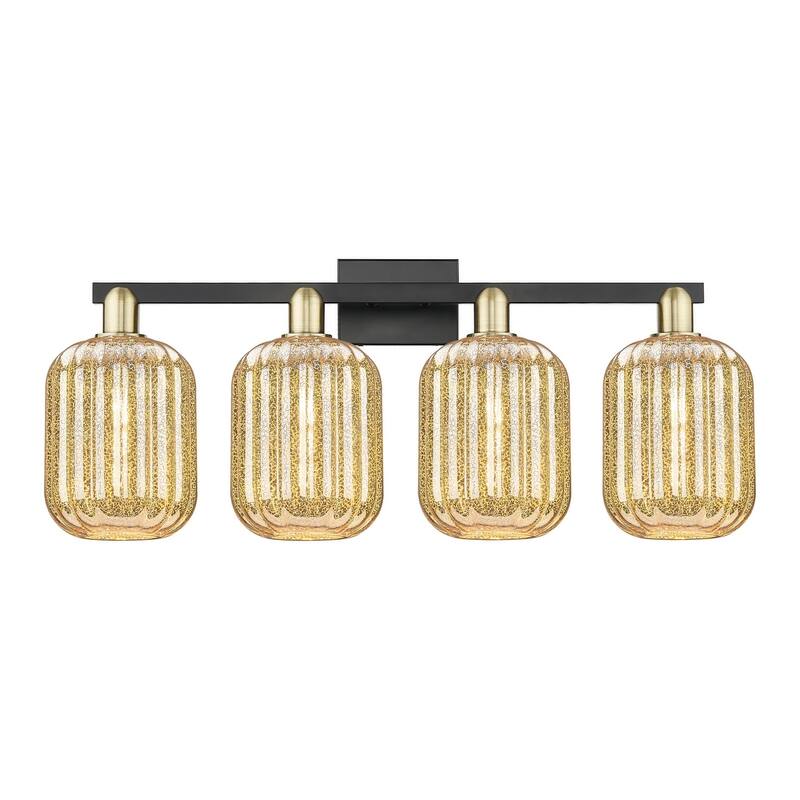 Innovations Lighting 716-4W-14-36 Preston Vanity Cylinder Preston 4 - Black Antique Brass / Mercury