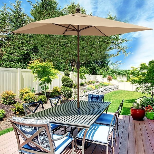 allen & roth patio umbrella allen + roth 11-ft Aluminum Blue Crank Cantilever Patio Umbrella with  Lights and Base URM819003J-3 at Lowes.com