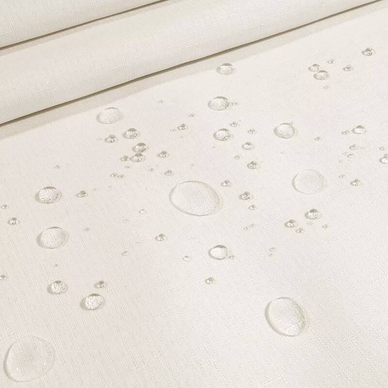 No Hook Slub Linen Texture Shower Curtain with PEVA Snap-in Liner