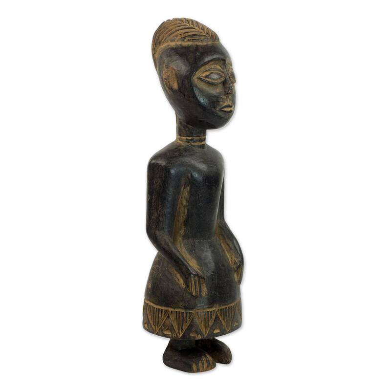 Handmade Ashanti Poise Wood sculpture (Ghana)