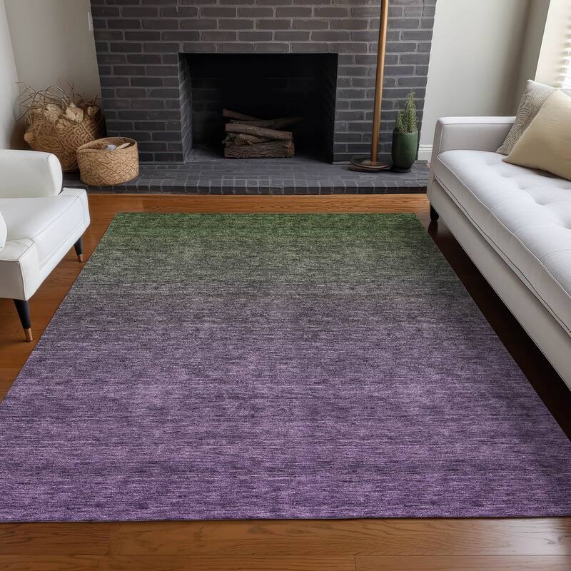 Premium Washable Super Soft Solid Ombre Mayfield Rug - Purple - 8' x 10' - Rectangle