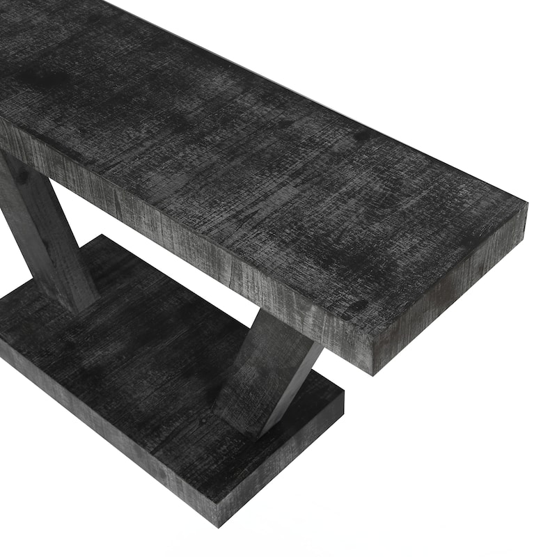 Wood Entryway Bench with 2-Tier Solid Wood Veneer Storage Cabinet, Rustic Wide Design for Hallway