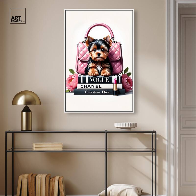 Fashionable Yorkie Canvas by Art Remedy